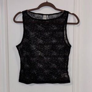 2/$15 🍓 twik Black Lace Sheer Tank Top